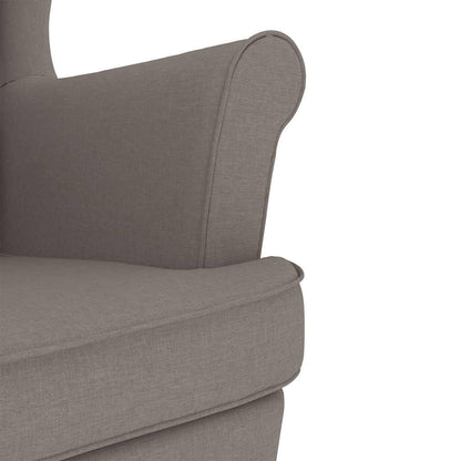 vidaXL Schaukelstuhl mit Fußhocker Taupe Stoff
