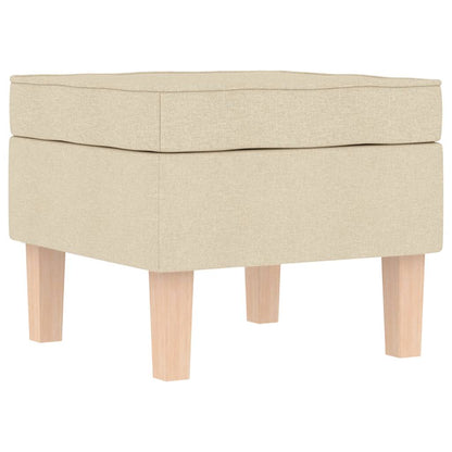 vidaXL Schaukelstuhl mit Fußhocker Creme Stoff