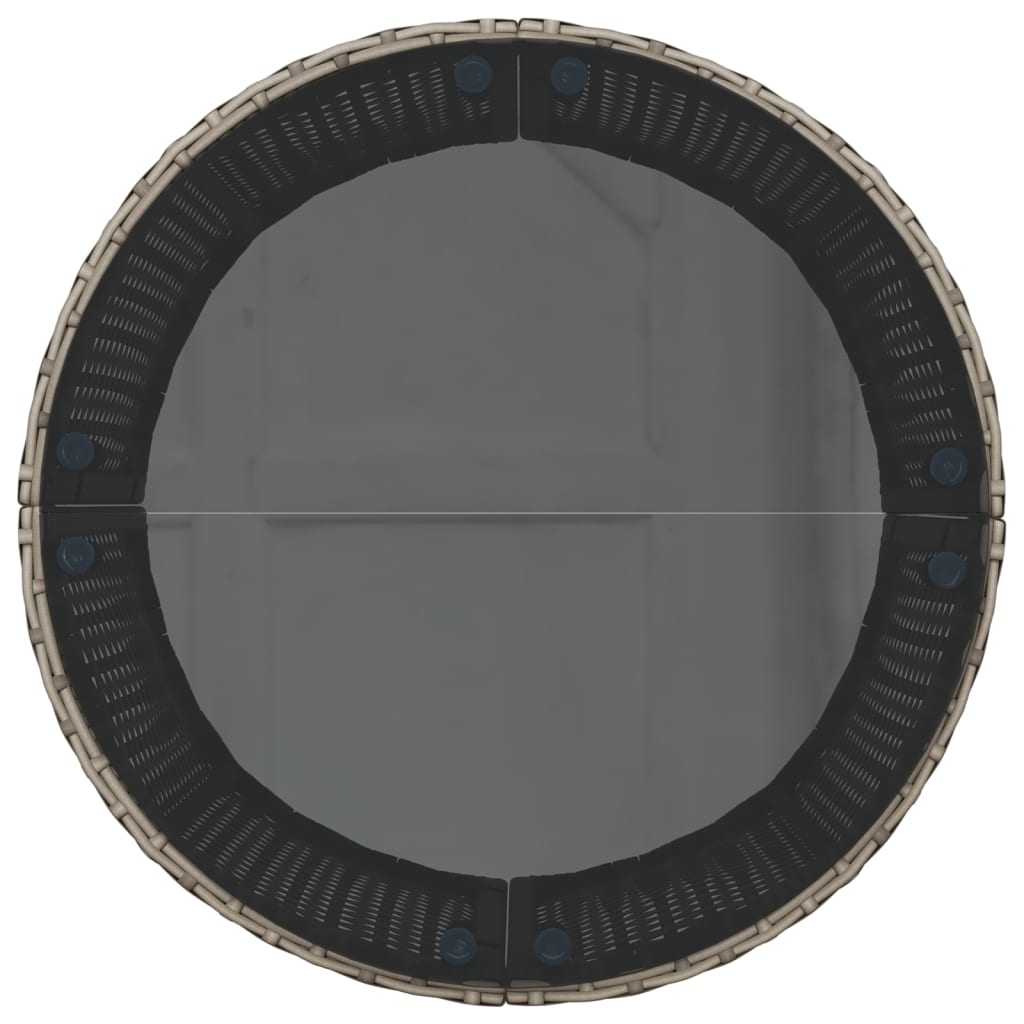vidaXL Salon de jardin avec table et coussins Rond Gris Résine tressée