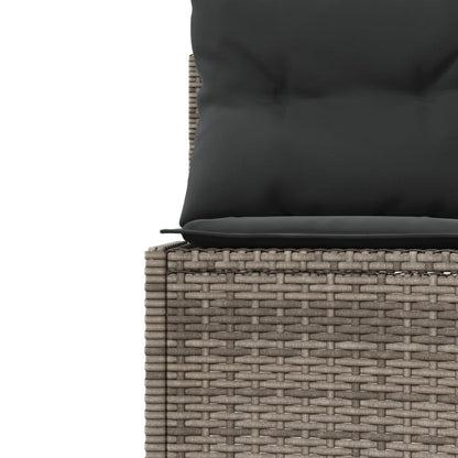 vidaXL Salon de jardin avec table et coussins Rond Gris Résine tressée