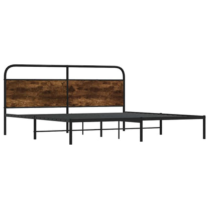 vidaXL Metallbett ohne Matratze Räuchereiche 183x213 cm
