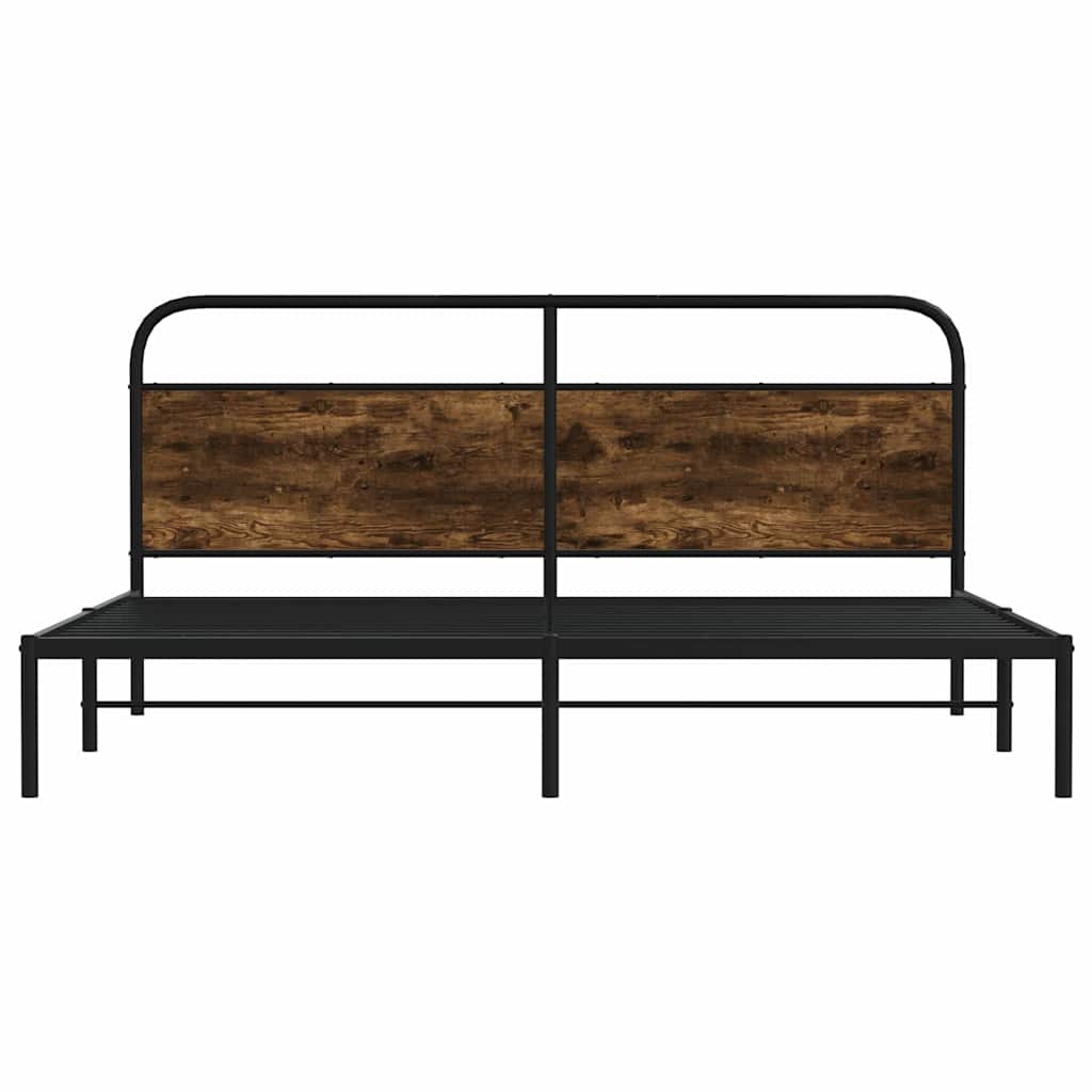 vidaXL Metallbett ohne Matratze Räuchereiche 183x213 cm