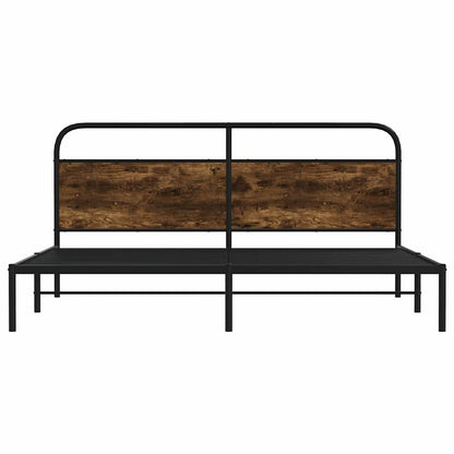vidaXL Metallbett ohne Matratze Räuchereiche 183x213 cm