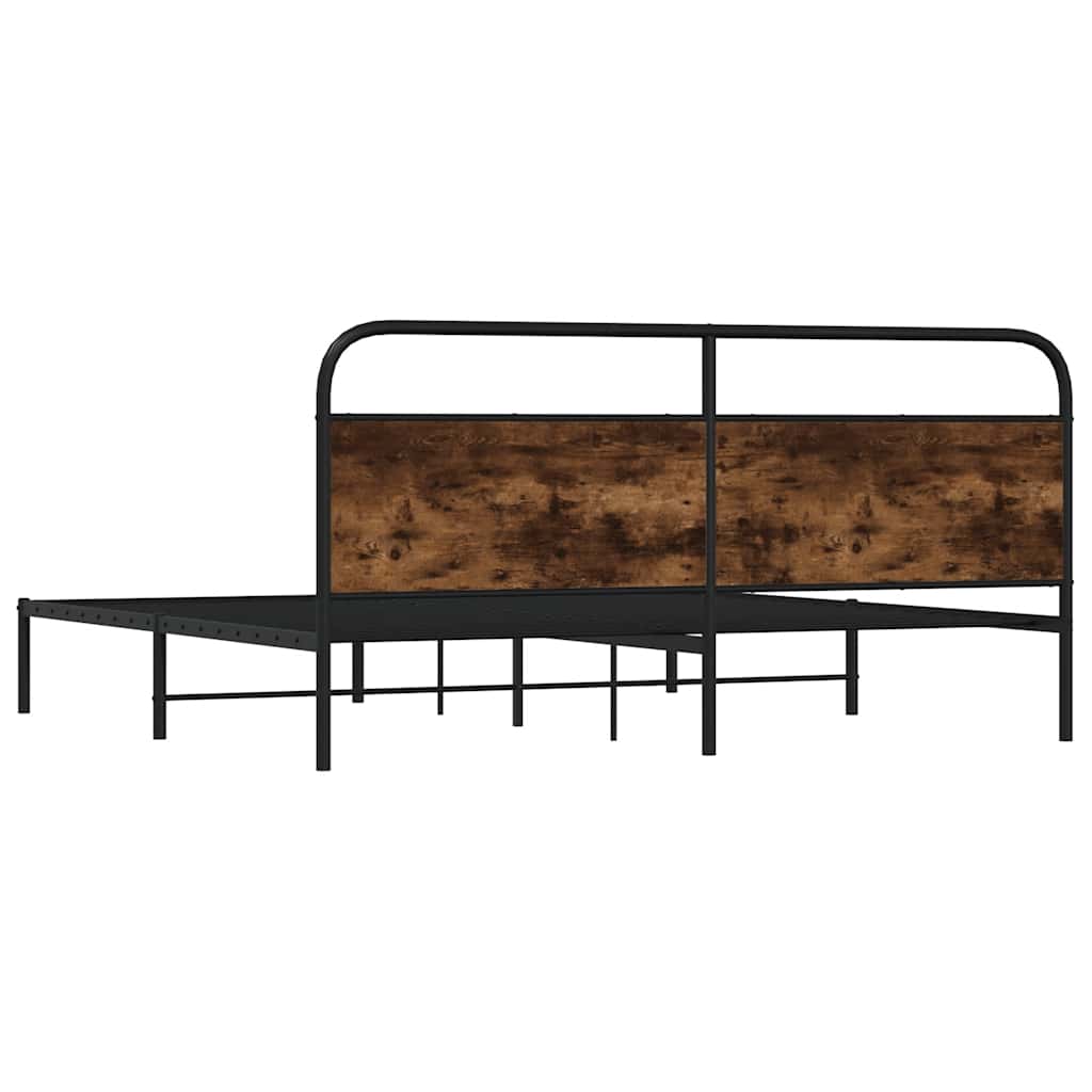 vidaXL Metallbett ohne Matratze Räuchereiche 183x213 cm