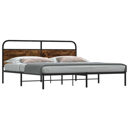 vidaXL Metallbett ohne Matratze Räuchereiche 183x213 cm