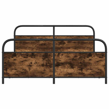 vidaXL Metallbett ohne Matratze Räuchereiche 160x200 cm