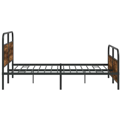vidaXL Metallbett ohne Matratze Räuchereiche 160x200 cm