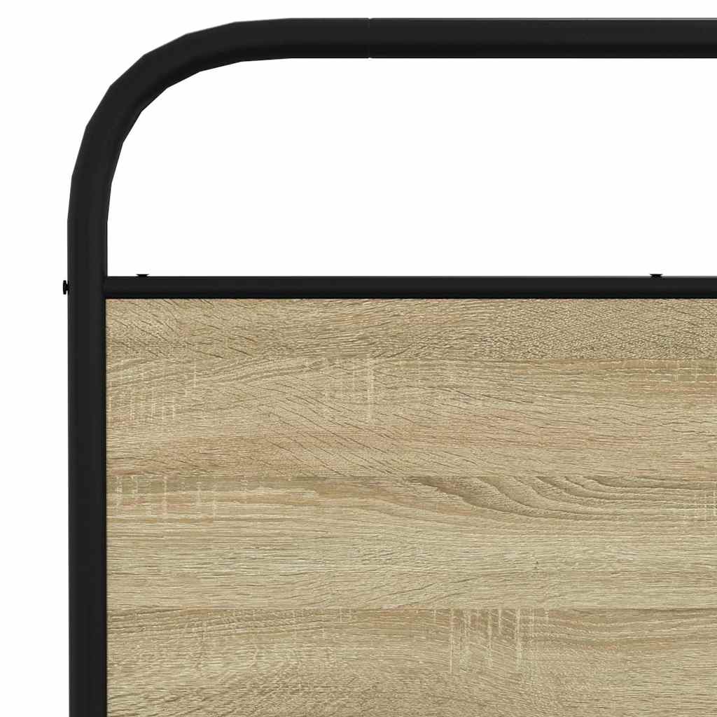 vidaXL Metallbett ohne Matratze Sonoma-Eiche 200x200 cm