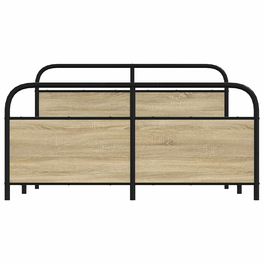 vidaXL Lit en métal sans matelas chêne sonoma 150x200 cm