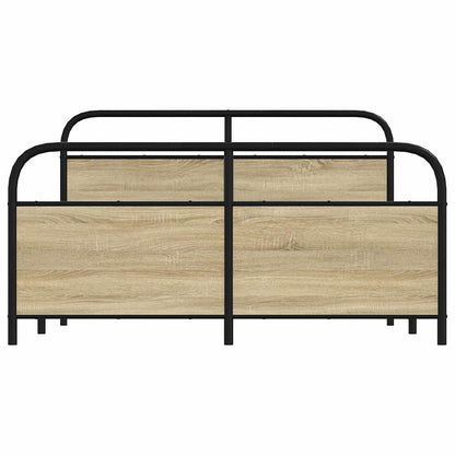 vidaXL Lit en métal sans matelas chêne sonoma 150x200 cm