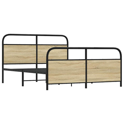 Metallbett ohne Matratze Sonoma-Eiche 160x200 cm