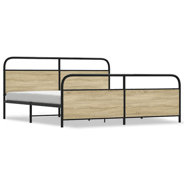 vidaXL Lit en métal sans matelas chêne Sonoma 180x200 cm
