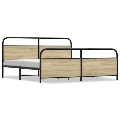 vidaXL Lit en métal sans matelas chêne Sonoma 180x200 cm