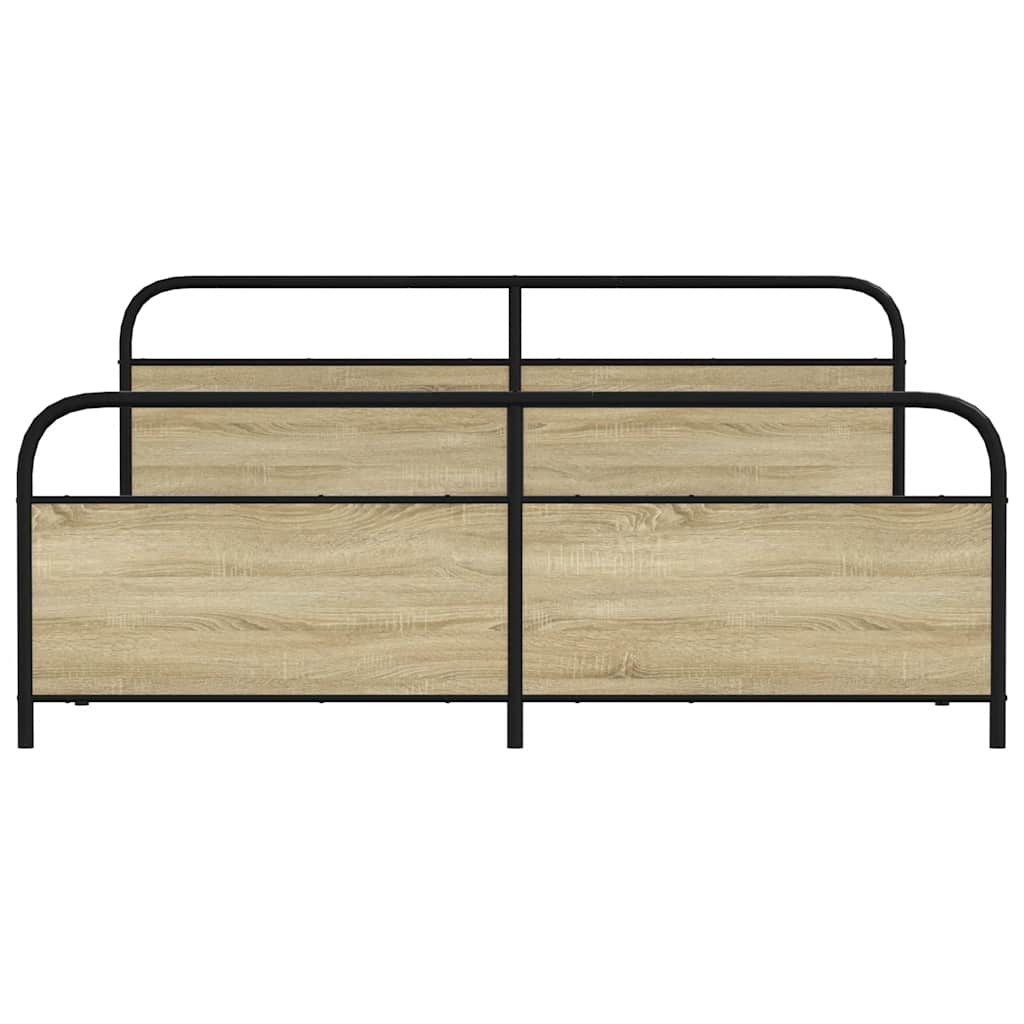 vidaXL Lit en métal sans matelas chêne Sonoma 180x200 cm