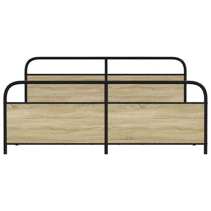 vidaXL Lit en métal sans matelas chêne Sonoma 180x200 cm