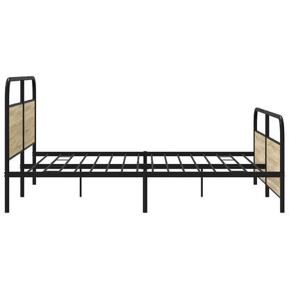 vidaXL Lit en métal sans matelas chêne Sonoma 180x200 cm