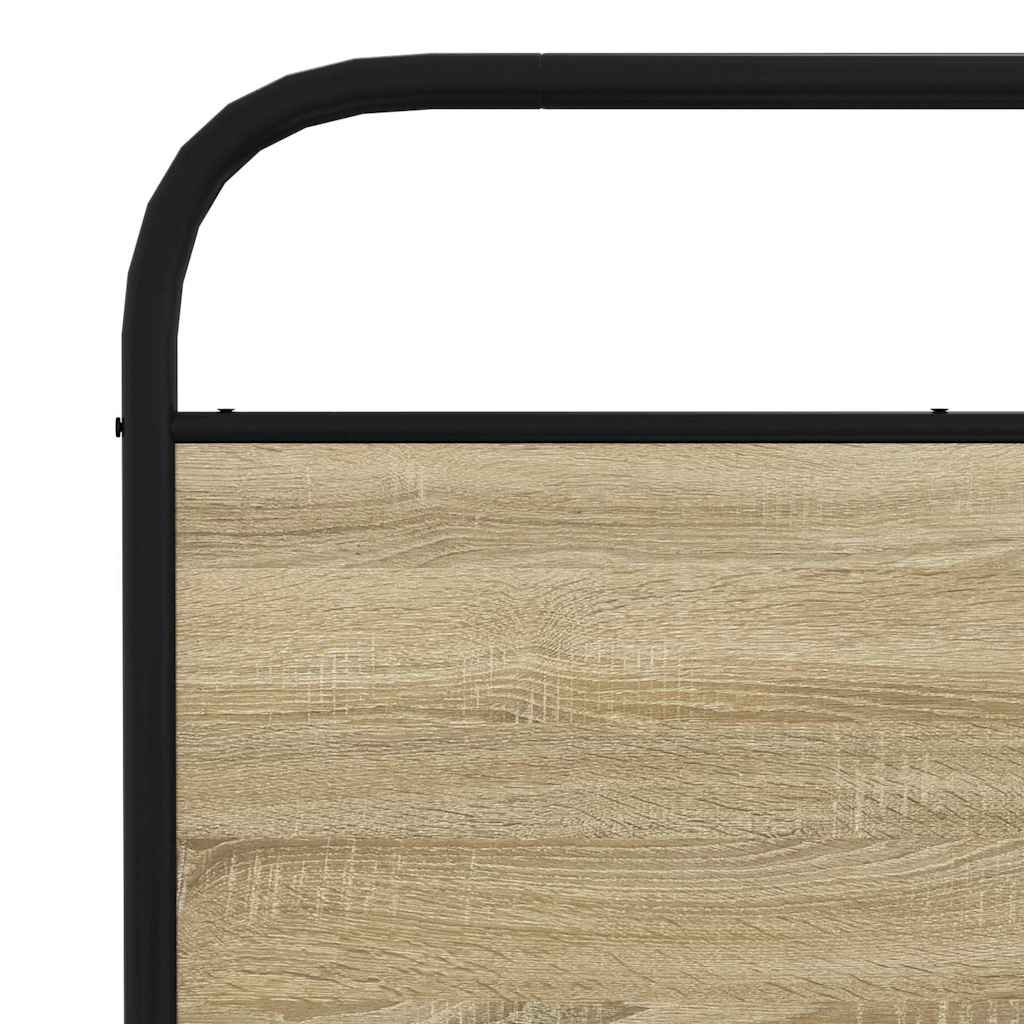 vidaXL Lit en métal sans matelas chêne Sonoma 180x200 cm