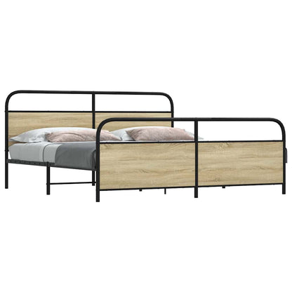 vidaXL Lit en métal sans matelas chêne Sonoma 180x200 cm