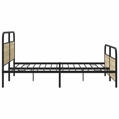 Metallbett ohne Matratze Sonoma-Eiche 183x213 cm