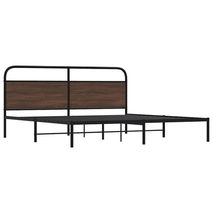 vidaXL Metallbett ohne Matratze Braun Eichen-Optik 200x200 cm