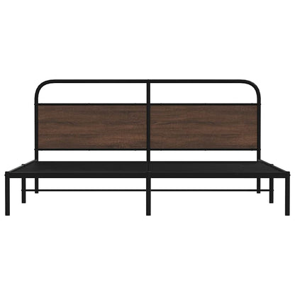 vidaXL Metallbett ohne Matratze Braun Eichen-Optik 200x200 cm