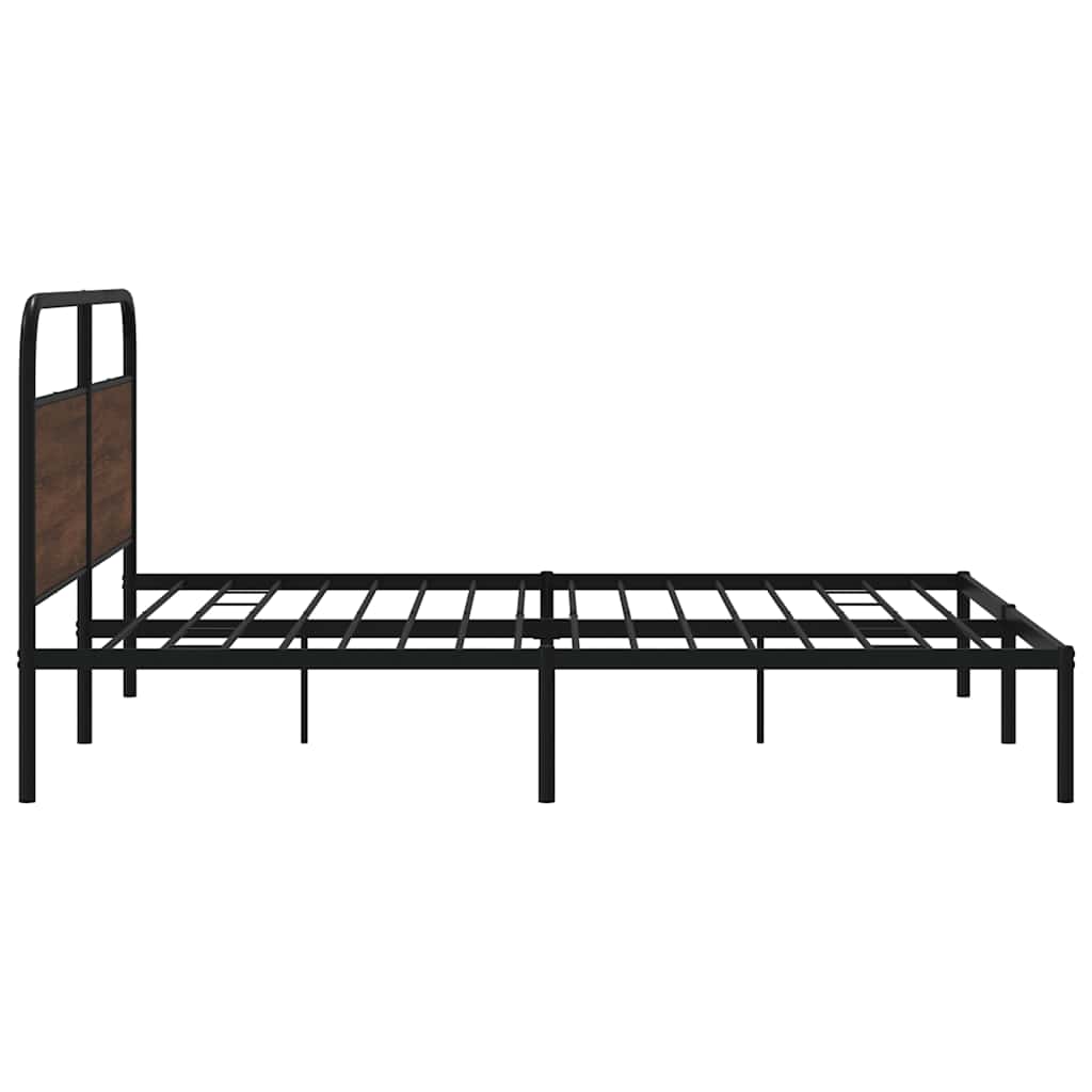 vidaXL Metallbett ohne Matratze Braun Eichen-Optik 200x200 cm