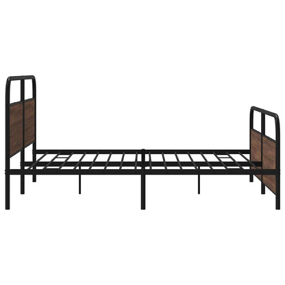 vidaXL Metallbett ohne Matratze Braun Eichen-Optik 193x203 cm