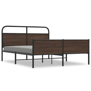 vidaXL Lit en métal sans matelas Marron Aspect chêne 160x200 cm