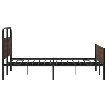 vidaXL Lit en métal sans matelas Marron Aspect chêne 160x200 cm