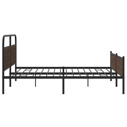 vidaXL lit en métal sans matelas marron aspect chêne 183x213 cm