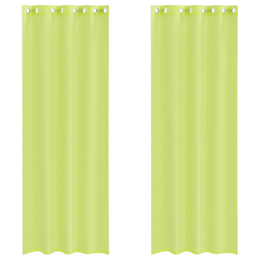 vidaXL Voile Vorhänge mit Ösen 2 Stk. Apfelgrün 140x260 cm