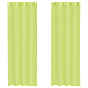 vidaXL Voile Vorhänge mit Ösen 2 Stk. Apfelgrün 140x260 cm