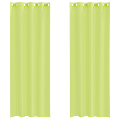 vidaXL Voile Vorhänge mit Ösen 2 Stk. Apfelgrün 140x260 cm
