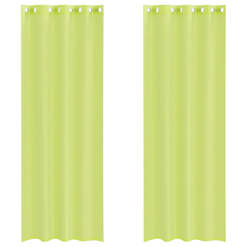 vidaXL Voile Vorhänge mit Ösen 2 Stk. Apfelgrün 140x300 cm