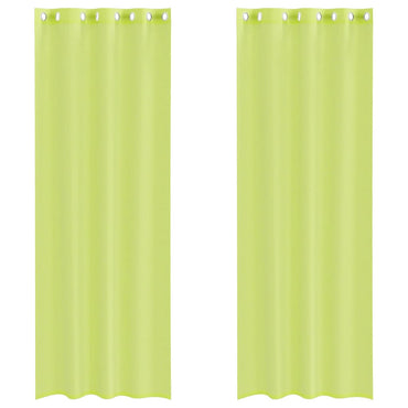 vidaXL Voile Vorhänge mit Ösen 2 Stk. Apfelgrün 140x300 cm