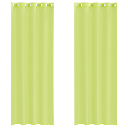 vidaXL Voile Vorhänge mit Ösen 2 Stk. Apfelgrün 140x300 cm