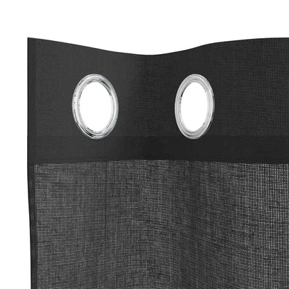 vidaXL Voile Vorhänge mit Ösen 2 Stk. Schwarz 140x140 cm