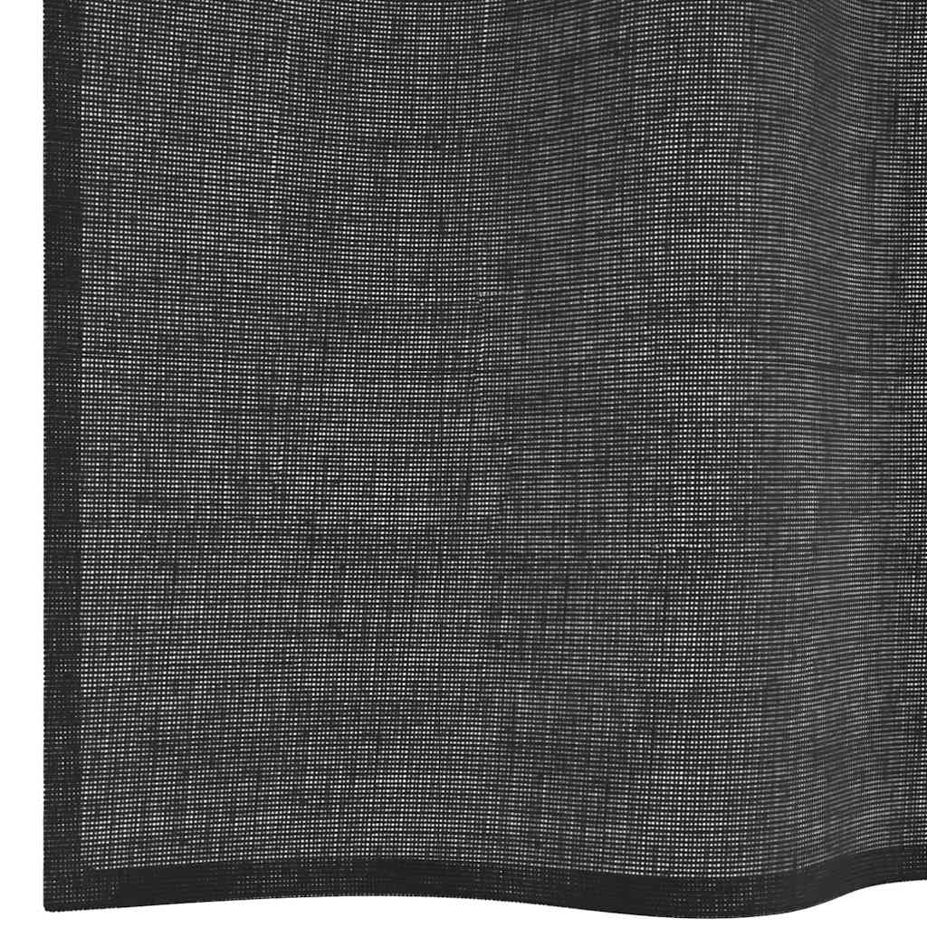 vidaXL Voile Vorhänge mit Ösen 2 Stk. Schwarz 140x175 cm
