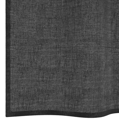 vidaXL Voile Vorhänge mit Ösen 2 Stk. Schwarz 140x175 cm