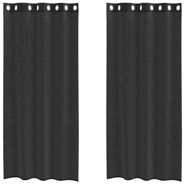 vidaXL Voilages à œillets 2 pcs Noir 140x225 cm