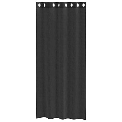 vidaXL Voilages à œillets 2 pcs Noir 140x225 cm