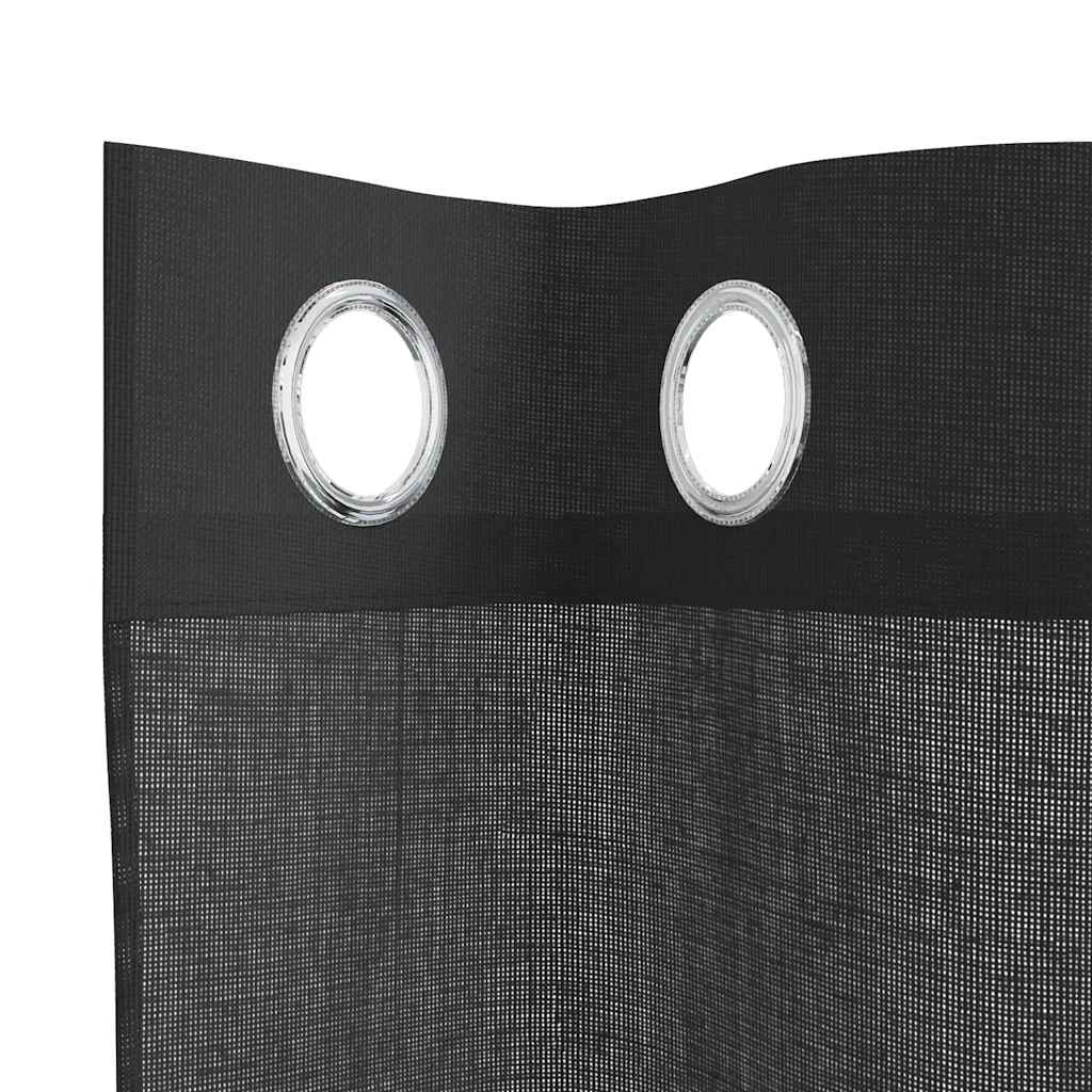 vidaXL Voilages à œillets 2 pcs Noir 140x225 cm