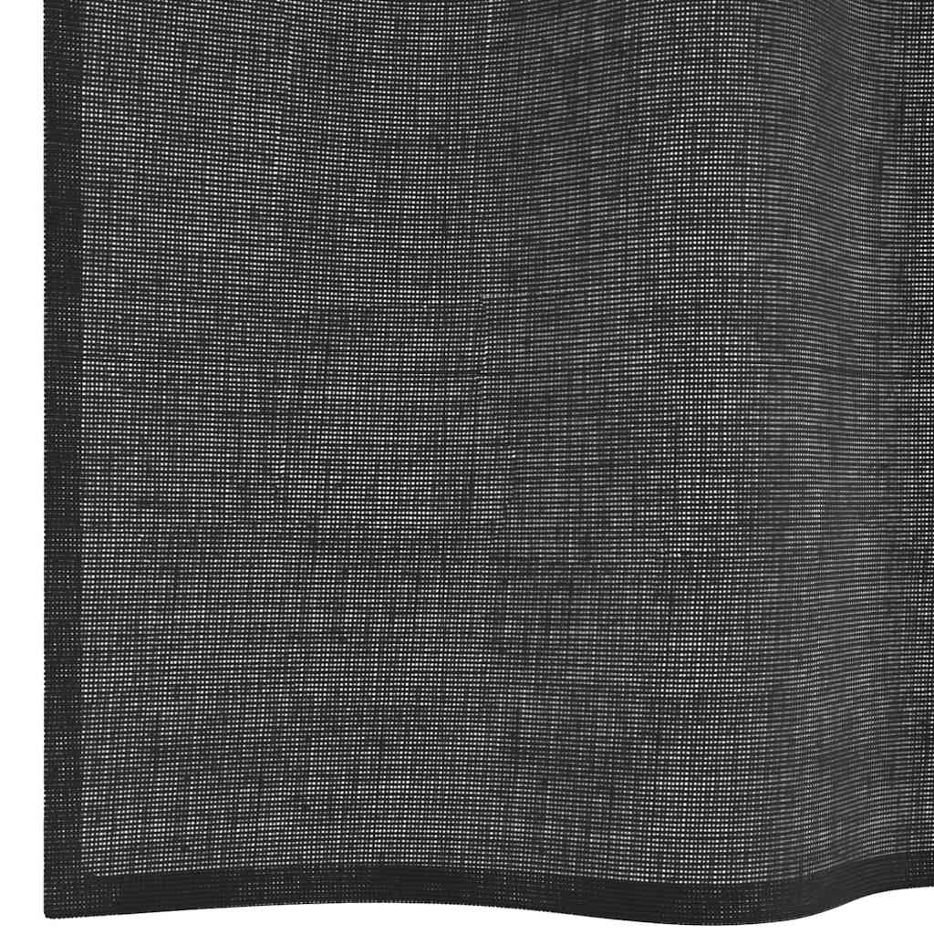 vidaXL Voilages à œillets 2 pcs Noir 140x225 cm
