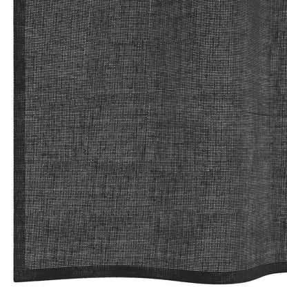 vidaXL Voilages à œillets 2 pcs Noir 140x225 cm