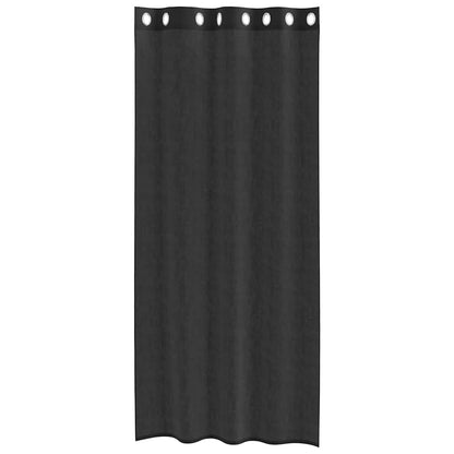 vidaXL Voile Vorhänge mit Ösen 2 Stk. Schwarz 140x245 cm