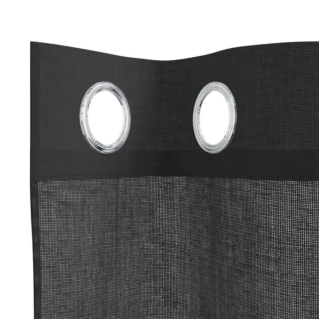 vidaXL Voile Vorhänge mit Ösen 2 Stk. Schwarz 140x245 cm