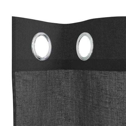 vidaXL Voile Vorhänge mit Ösen 2 Stk. Schwarz 140x245 cm
