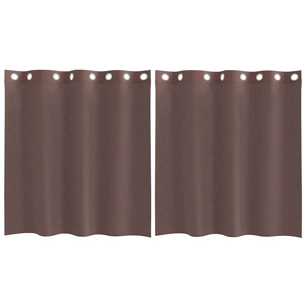 vidaXL Voile Vorhänge mit Ösen 2 Stk. Braun 140x140 cm