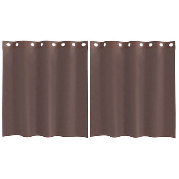 vidaXL Voile Vorhänge mit Ösen 2 Stk. Braun 140x140 cm