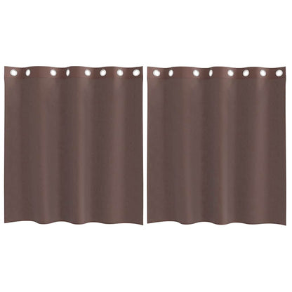 vidaXL Voile Vorhänge mit Ösen 2 Stk. Braun 140x140 cm